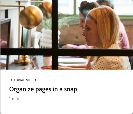 Organize pages in a snap