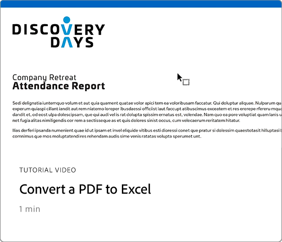 Convert a PDF to Excel