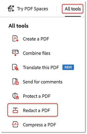 Redact Step 1