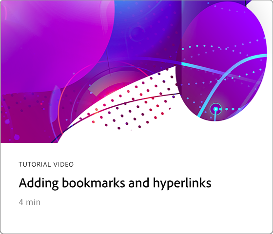 Adding bookmarks and hyperlinks