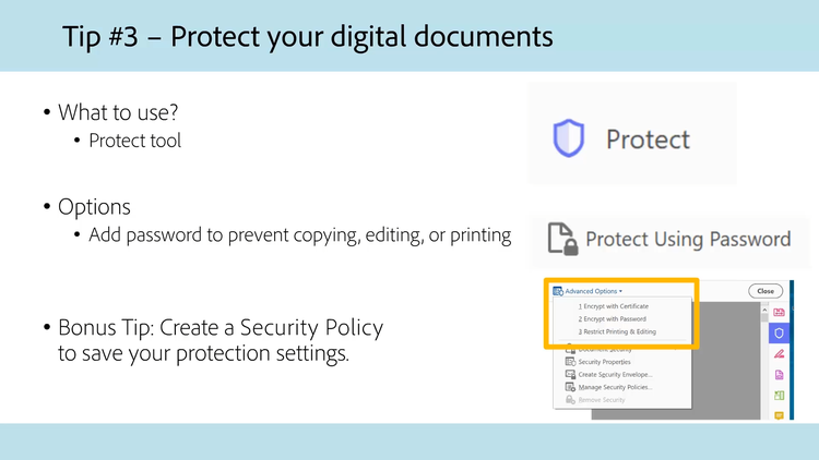 Tip: 3Protect digital documents