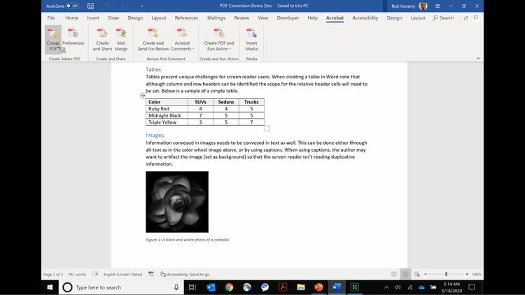 Making PDFs Accessible: Authoring in Word