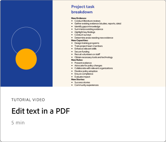 Edit text in a PDF