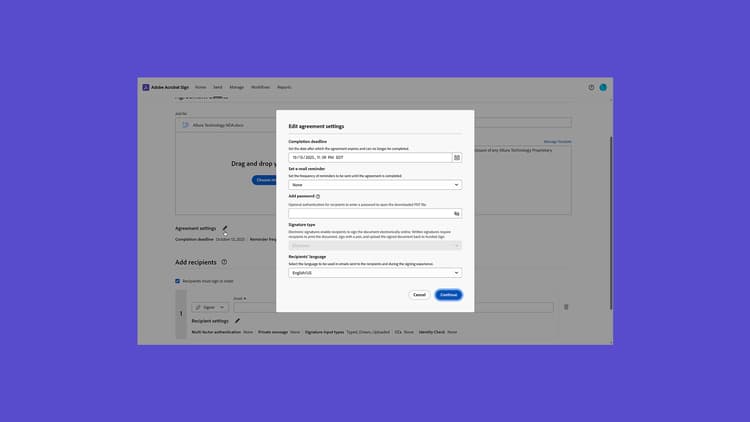 Configure send options