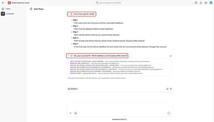 The SQL verification tools on AI Assistant.