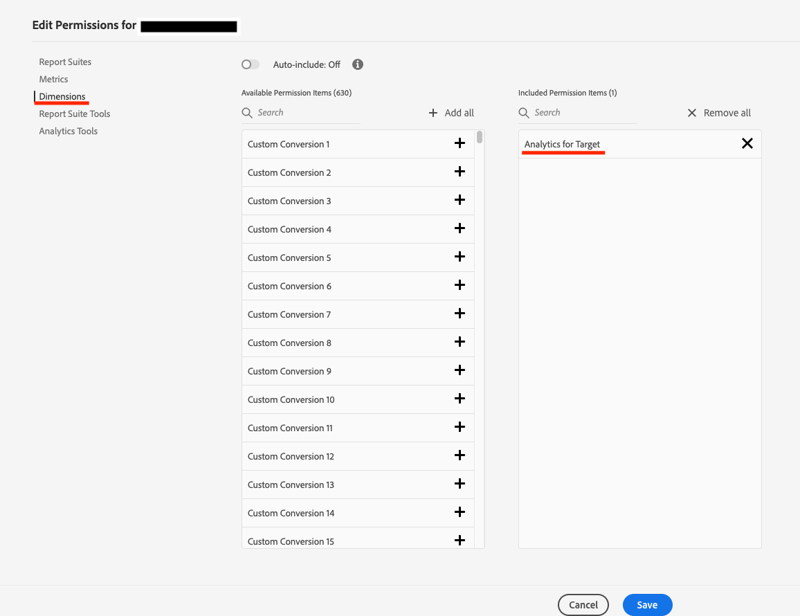 Permission to Display A4T Report Dimensions in Adobe Analytics | Adobe ...