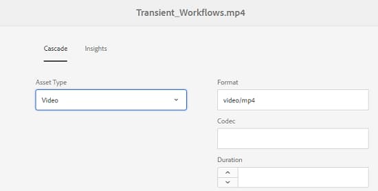 Cascading metadata for Video asset