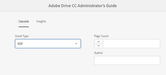 Cascading metadata for document asset