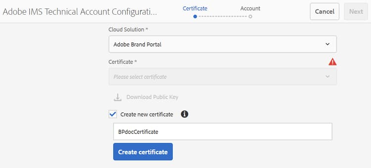 Create Certificate