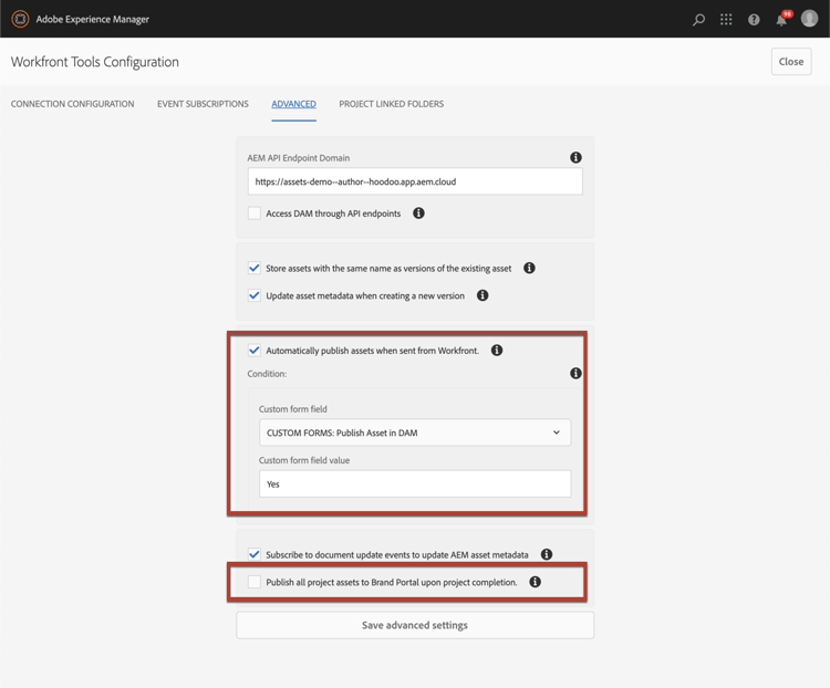 configure auto-publish