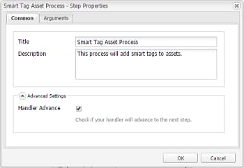 Configure DAM Update Asset workflow and add smart tag step