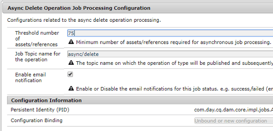 Set the threshold limit for the task to delete assets