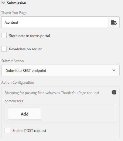 Configure Submit Action