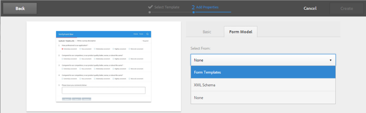 Associate XFA Form Template with an Adaptive Form