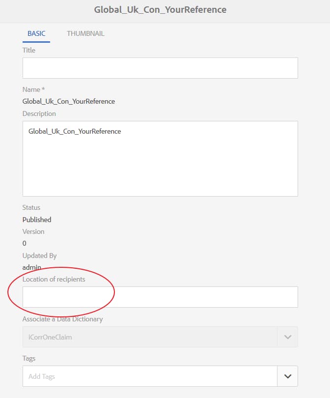 Custom property added to all asset types