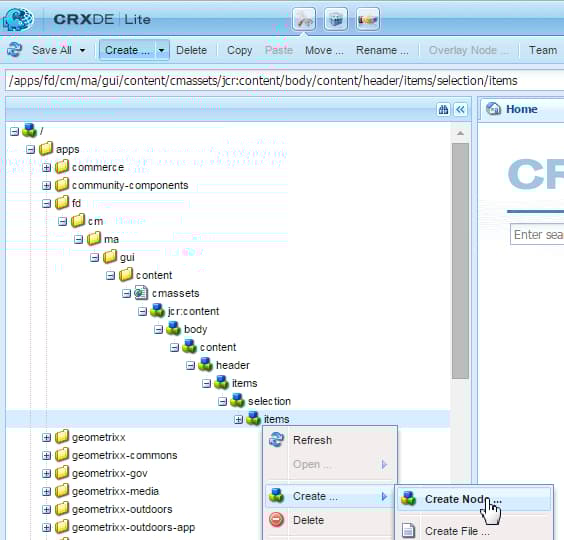 Create node