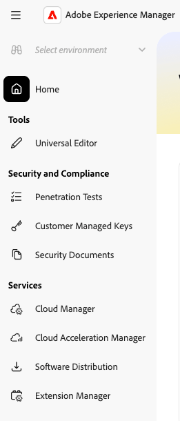 Experience Hub no production environments