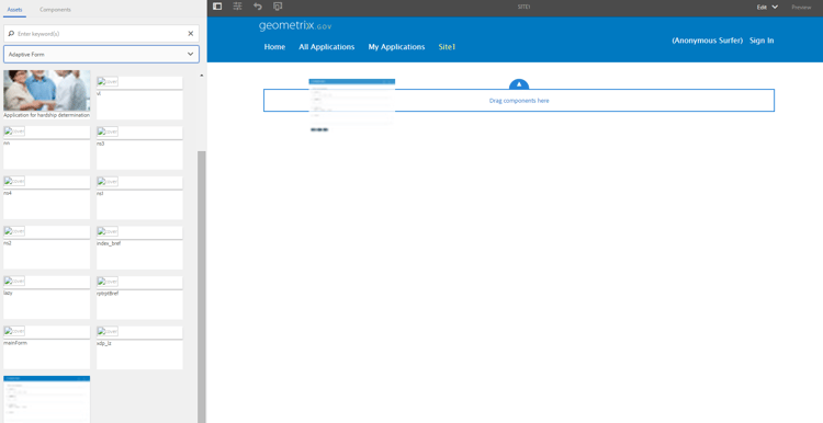 Drag-drop the adaptive form in your site