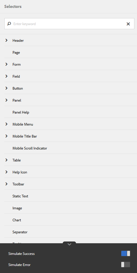 Stylable components in the sidebar