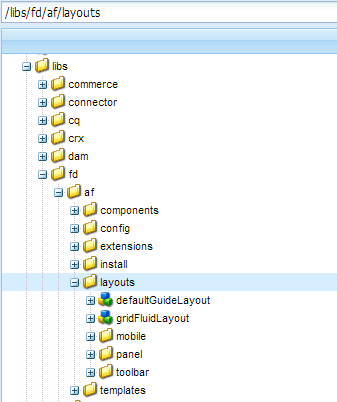 Location of layouts in CRX repository