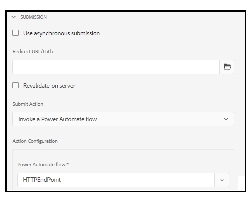 Configure Submit Action