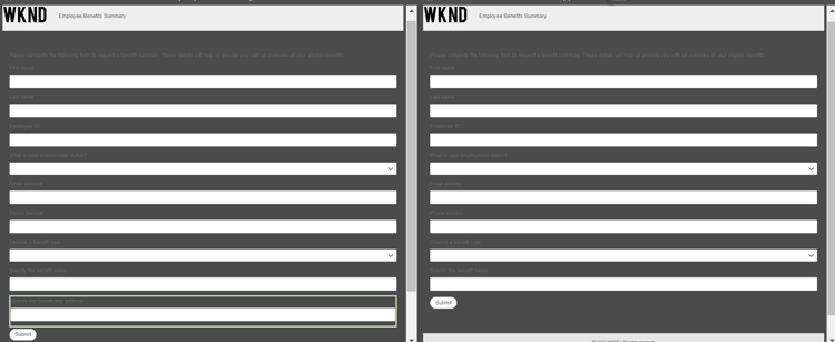 Compare form versions