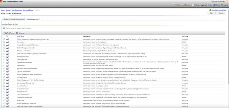 User role assignment