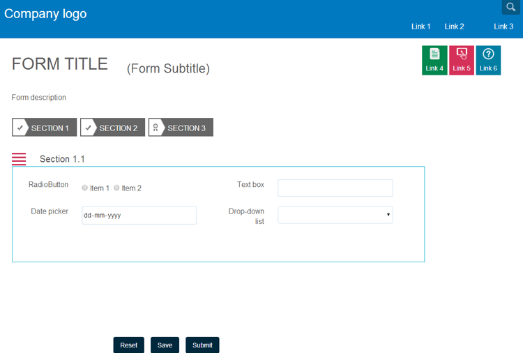 Screenshot demonstrating toggle functionality of the custom layout