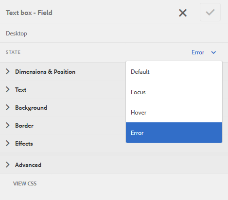 Specifying inline styling of a field