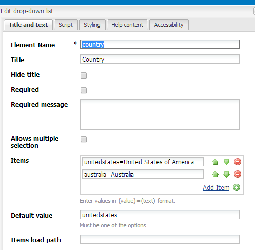 Adding country names