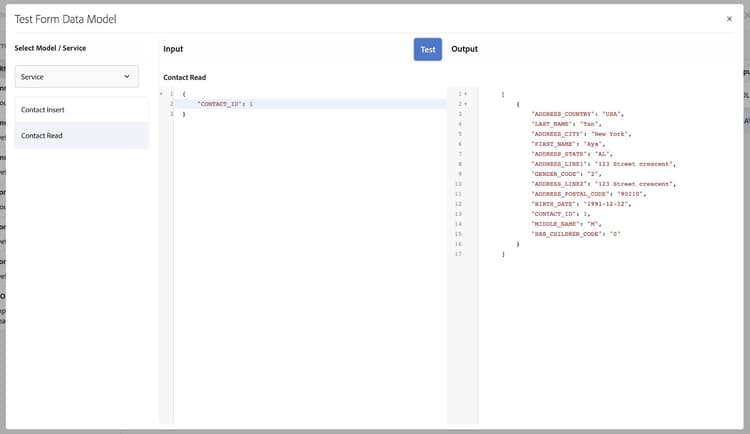 Contact read service