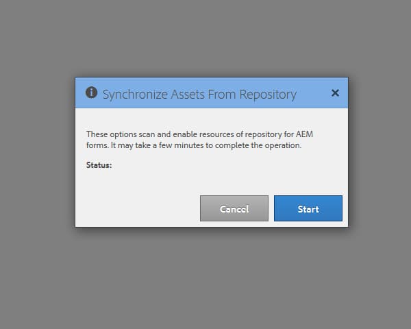 Synchronization dialog box