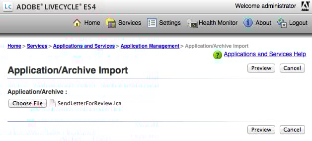 Select SendLetterForReview.lca file