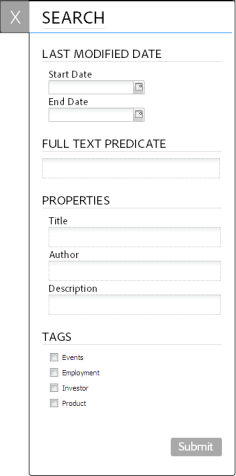 An advanced search dialog