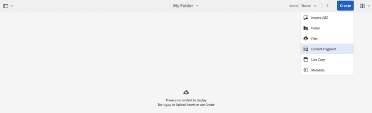 Create Content Fragment option