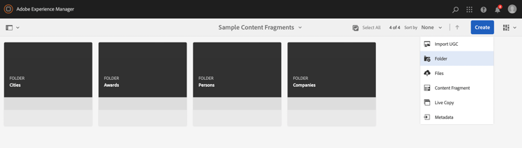 Create Folder option