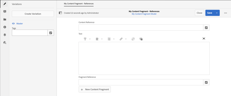 Content Fragments - References