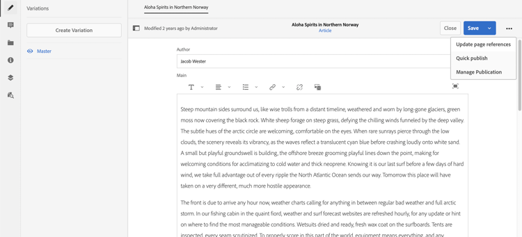 Content Fragment Editor - My Fragment