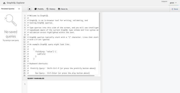 GraphiQL editor
