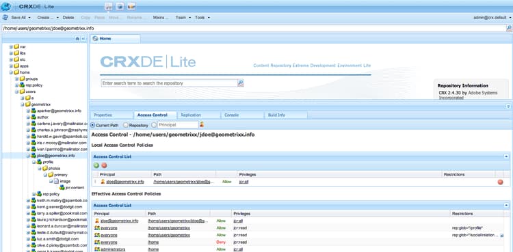 Managing ACLs in CRXDE