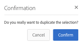 Confirmation dialog