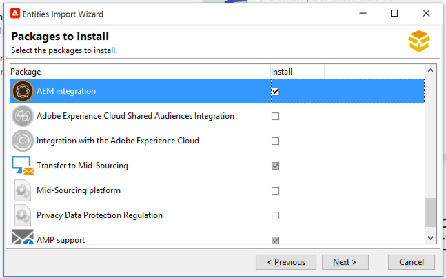 Install a standard package