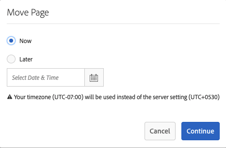 Asynchronous page move