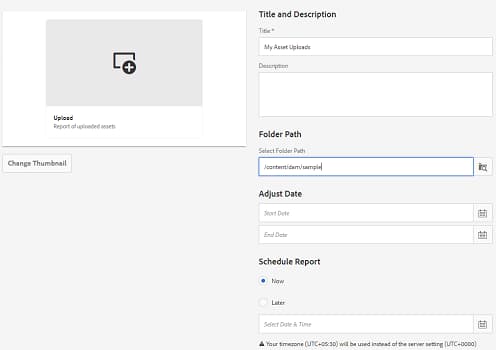 Page to add report details