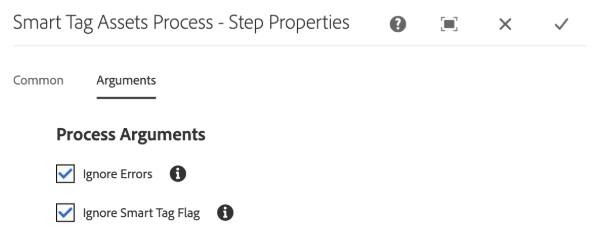 Configure DAM Update Asset workflow to add smart tag step and select handler advance