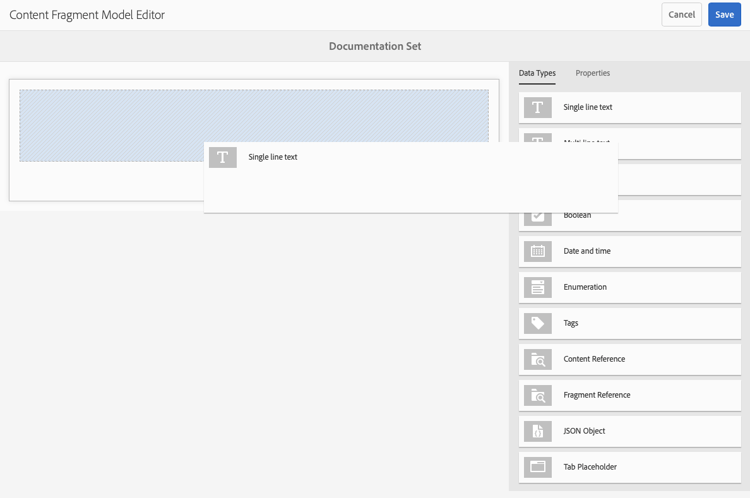 data type to field