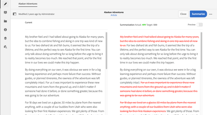 summarization comparison