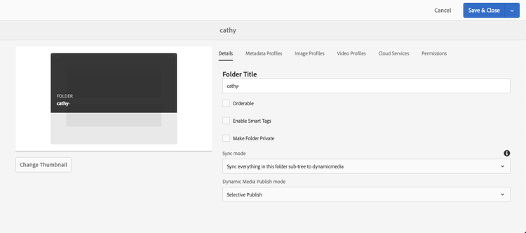 Folder level selective publish
