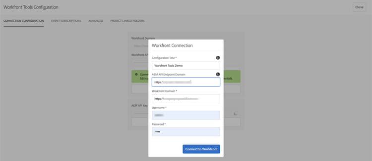 Connect Experience Manager and Workfront