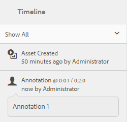 View annotations and the details in the timeline